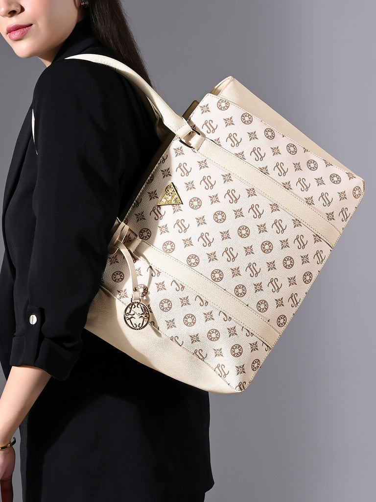 Lavie Signature Montana Large Off White Womens Tote Bag