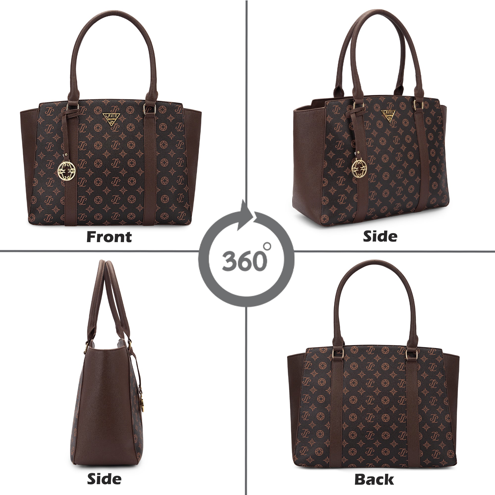 Lavie Signature Montana Large Choco Womens Tote Bag