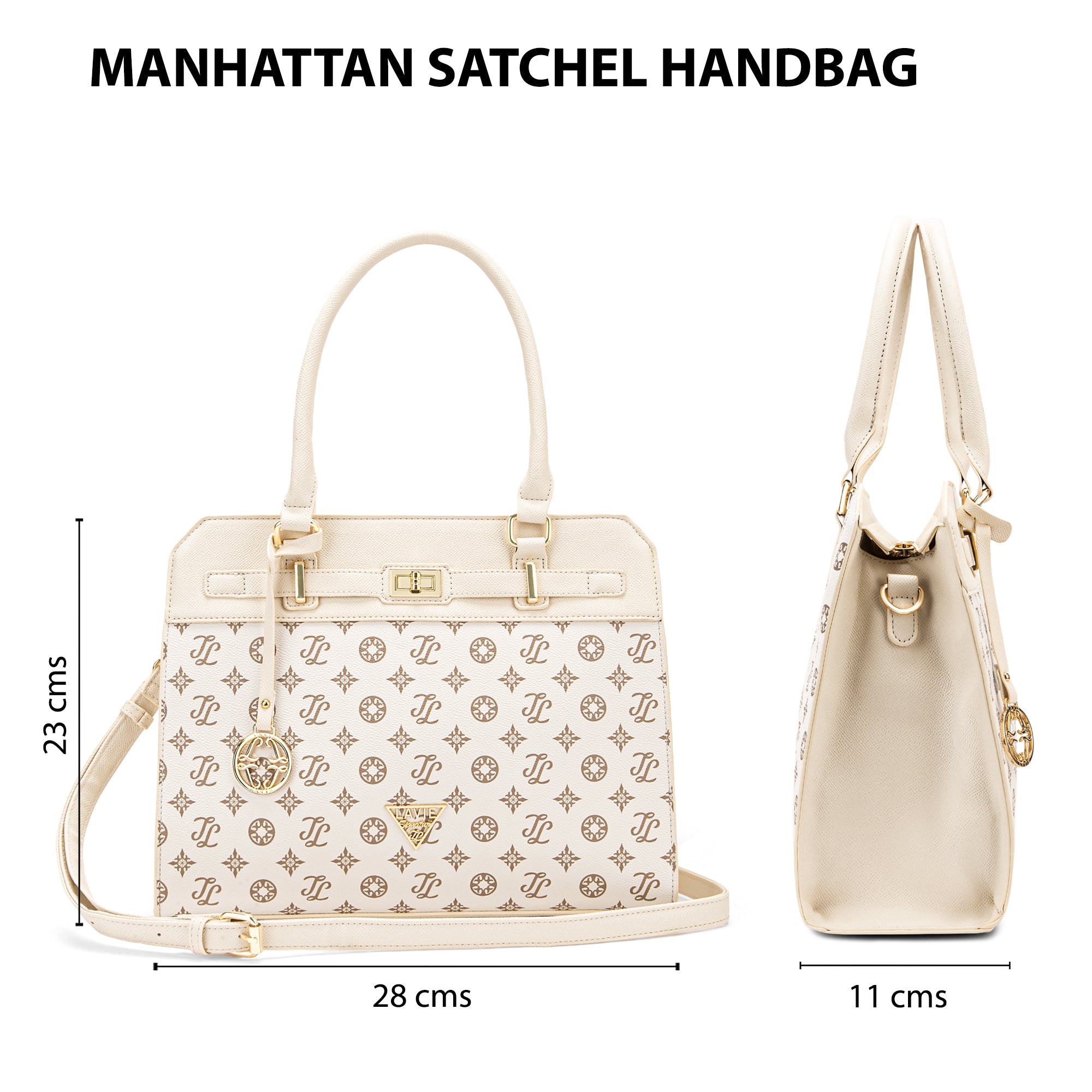 Lavie Signature Manhattan Medium Off White Womens Satchel