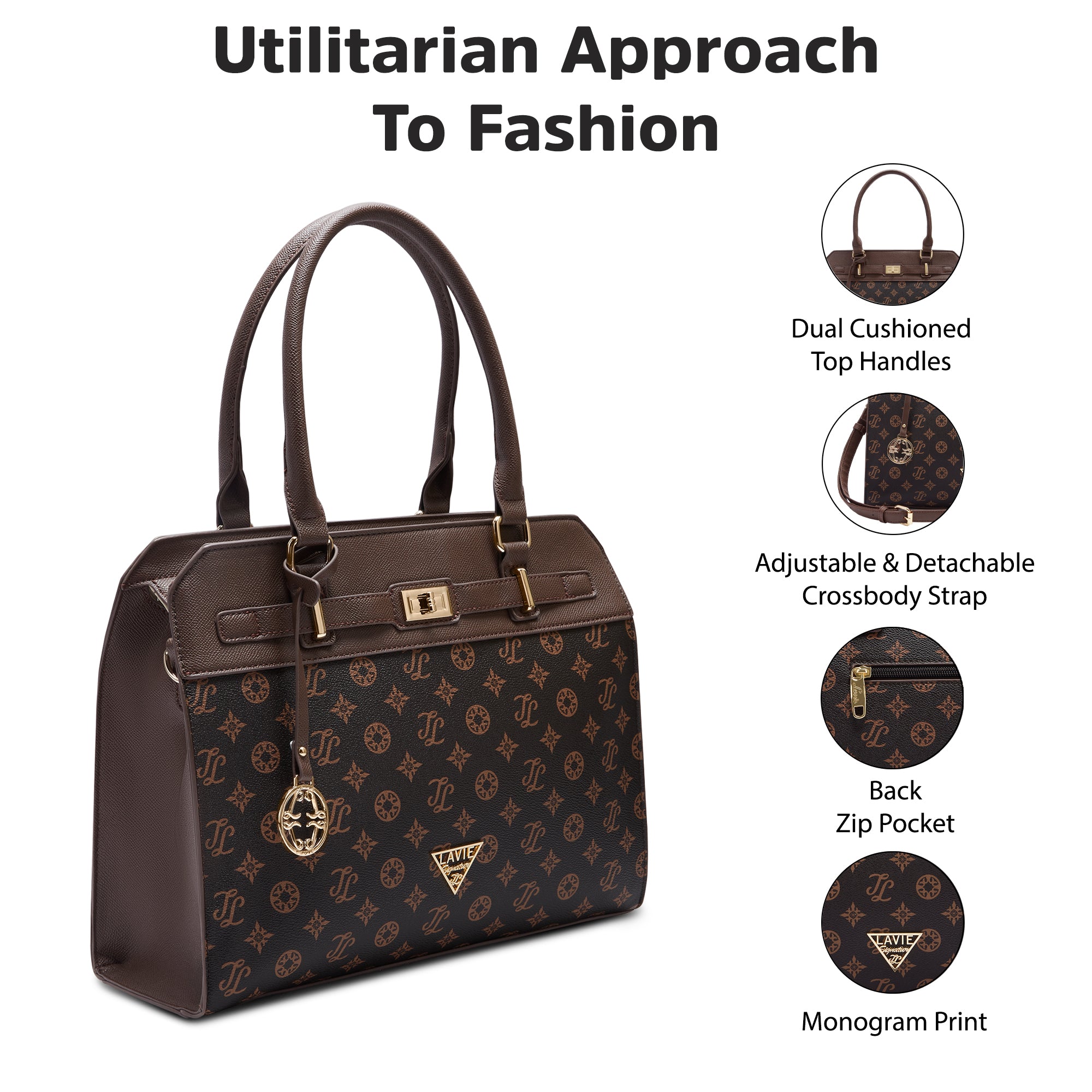 Lavie Signature Manhattan Medium Choco Womens Satchel