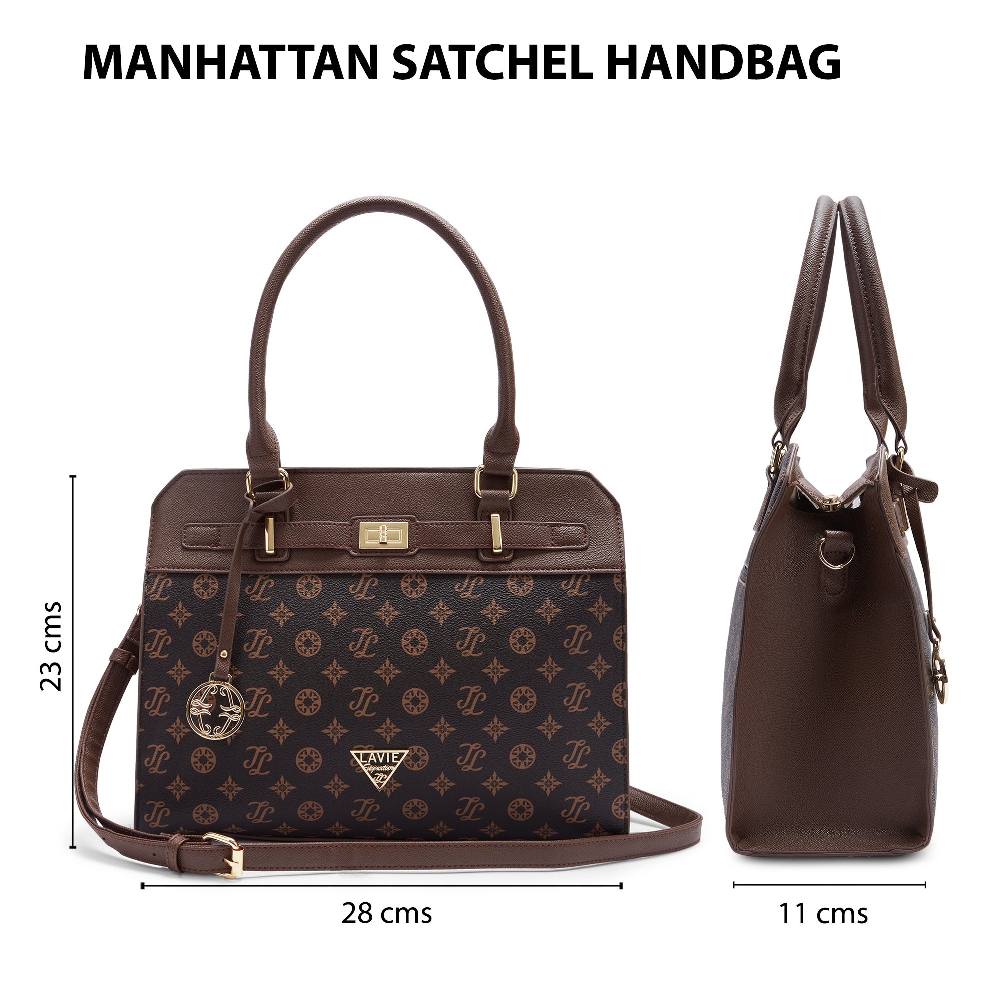 Lavie Signature Manhattan Medium Choco Womens Satchel