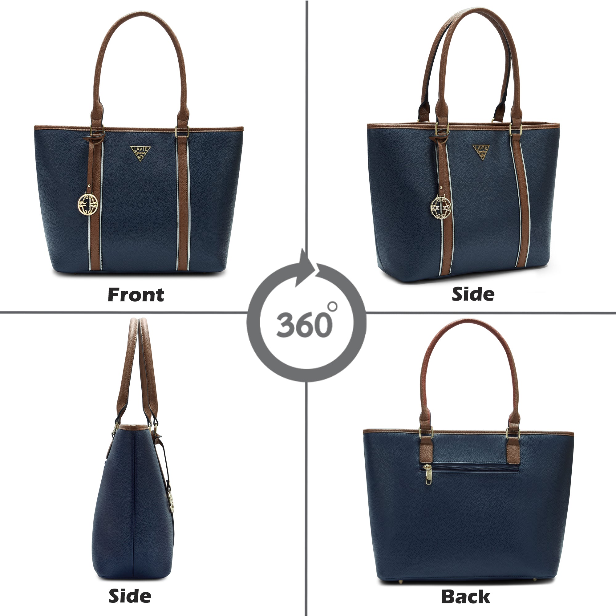 Lavie Signature Las Vegas Large Navy Womens Tote Bag