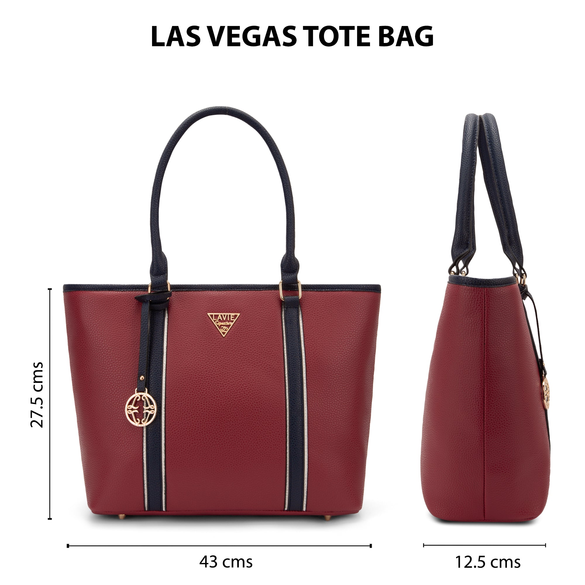 Lavie Signature Las Vegas Large Red Womens Tote Bag