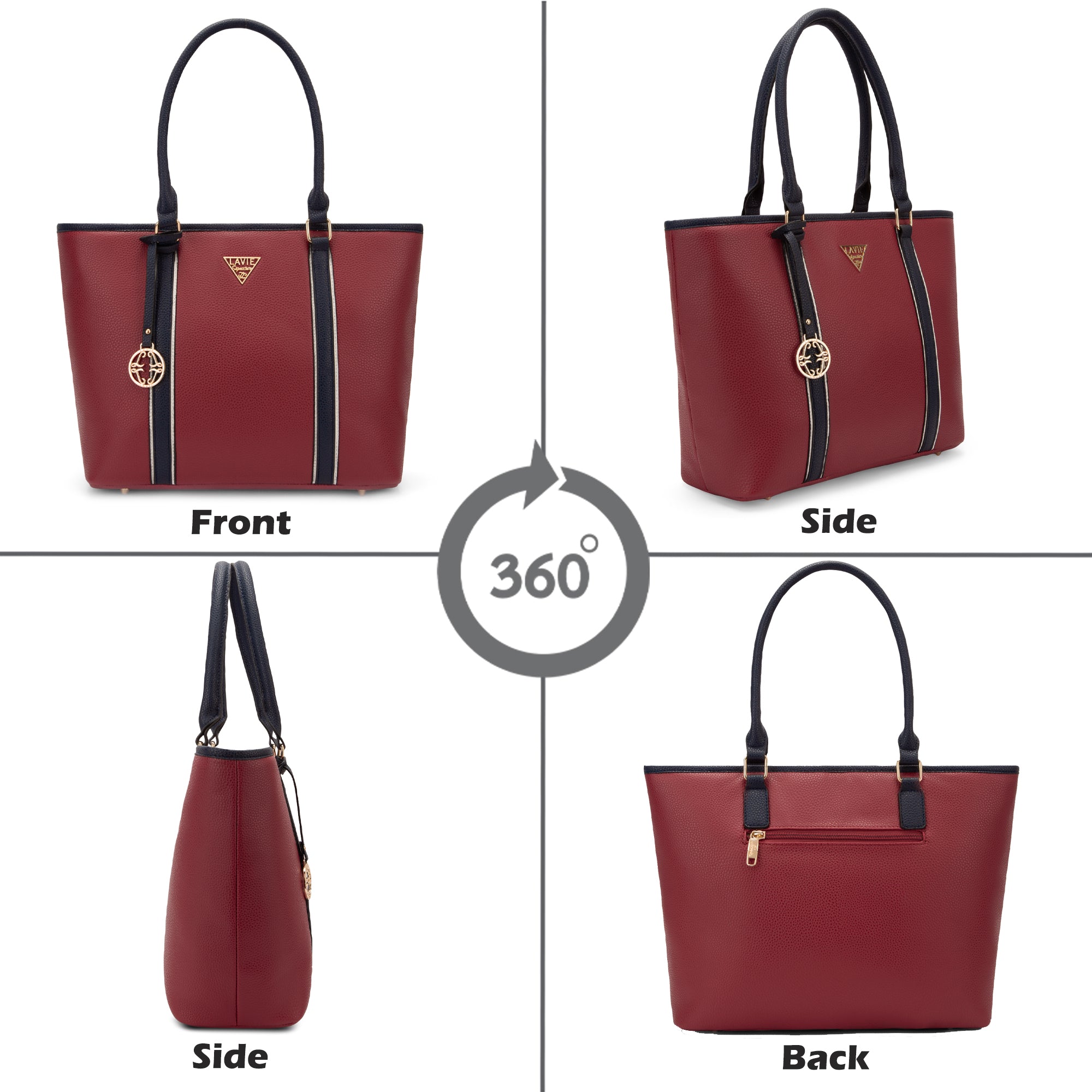 Lavie Signature Las Vegas Large Red Womens Tote Bag