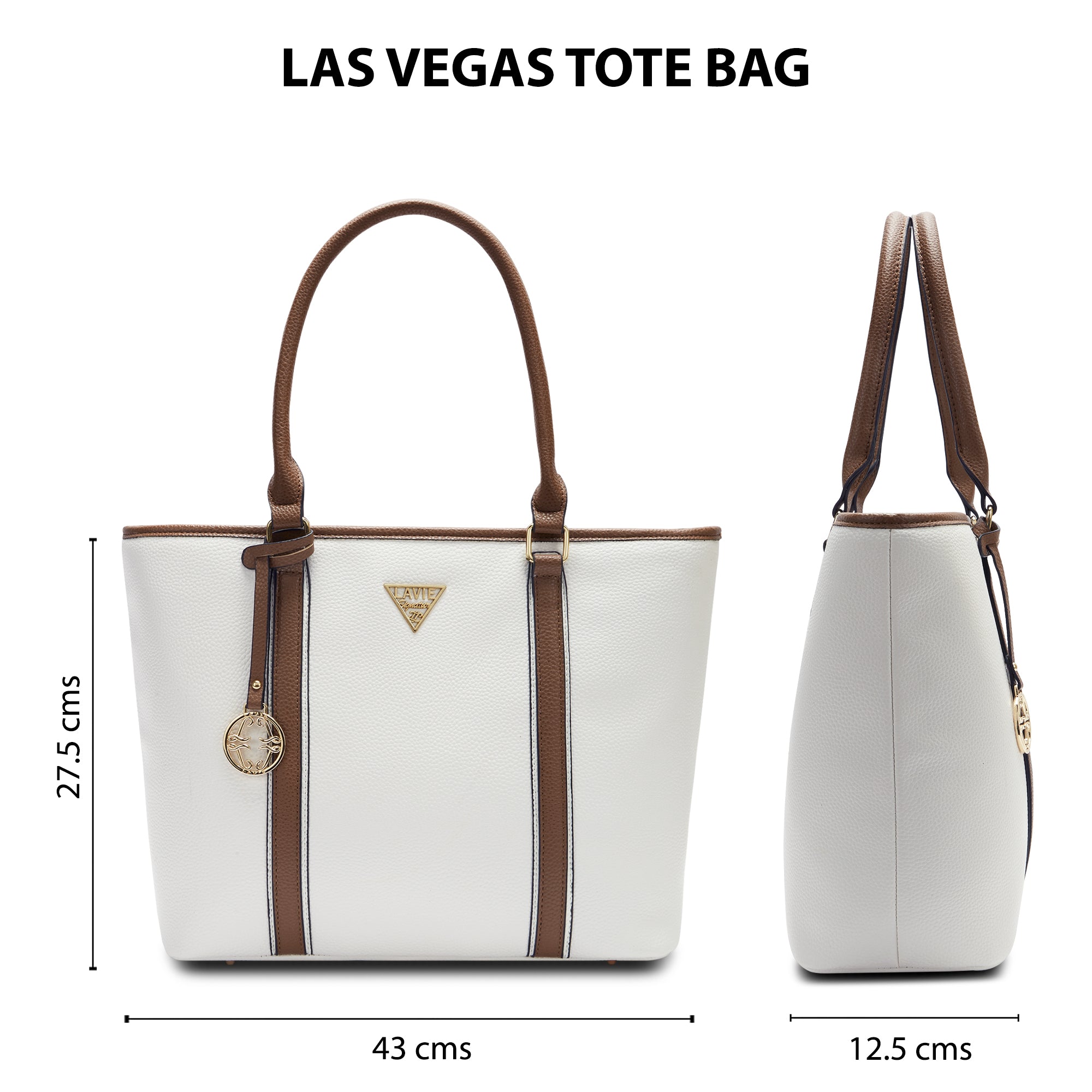 Lavie Signature Las Vegas Large Off White Womens Tote Bag