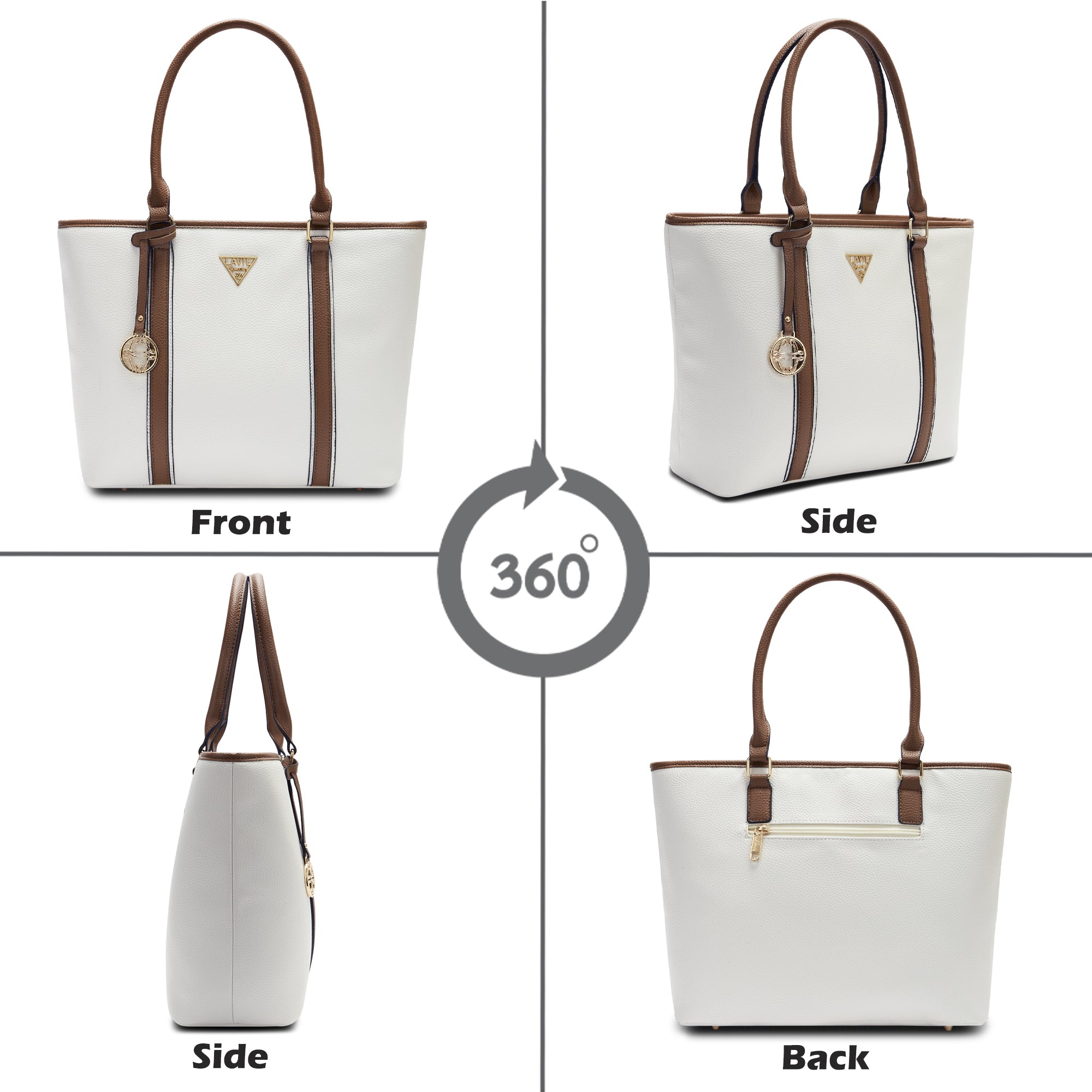 Lavie Signature Las Vegas Large Off White Womens Tote Bag