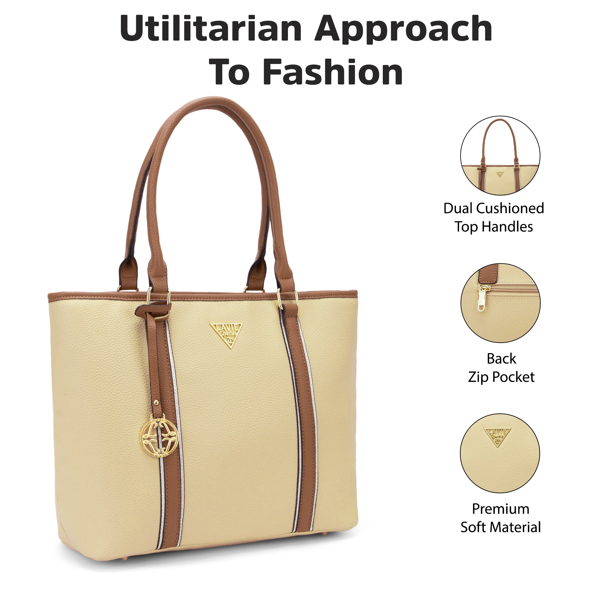 Lavie Signature Las Vegas Large Sand Womens Tote Bag
