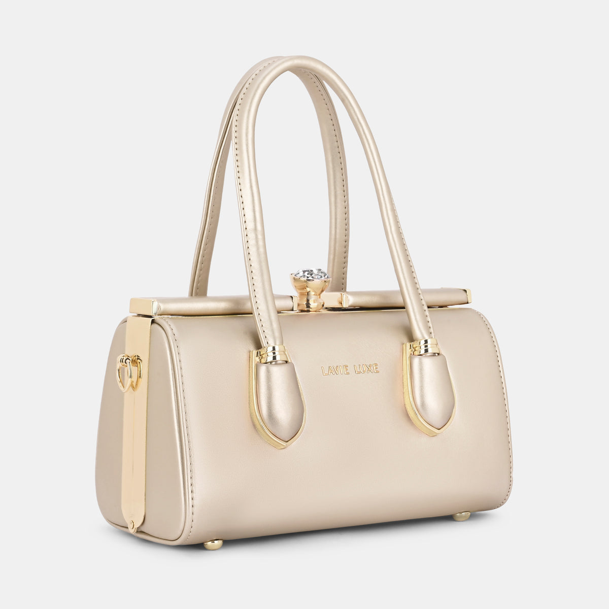 Lavie Luxe Dazzle Rose Gold Small Women's Framed Bag
