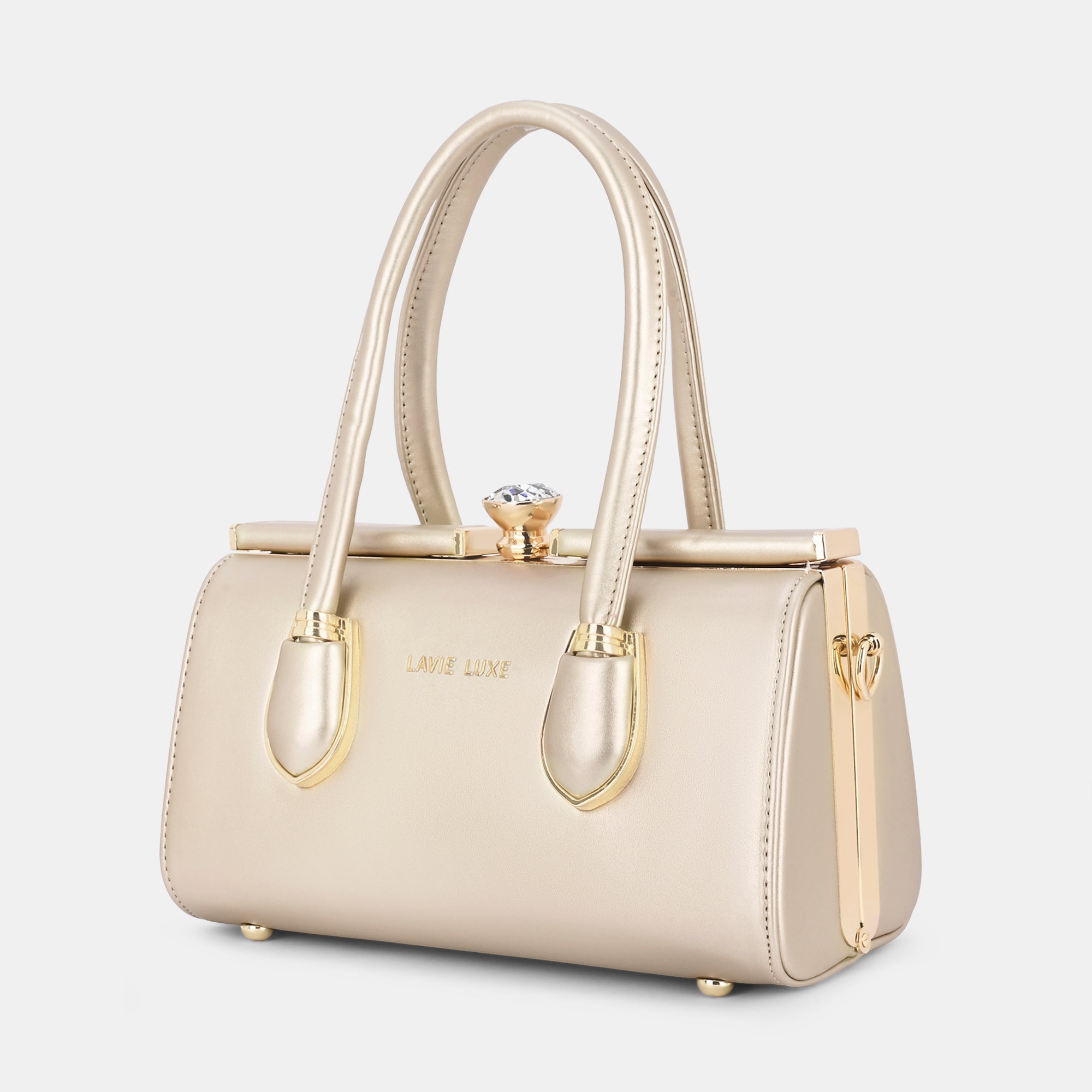 Lavie Luxe Dazzle Rose Gold Small Women's Framed Bag