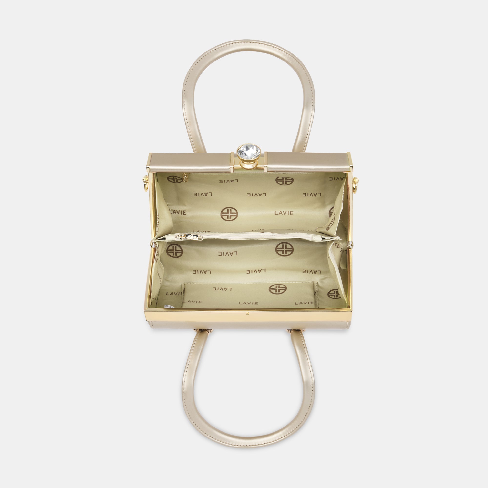 Lavie Luxe Dazzle Rose Gold Small Women's Framed Bag