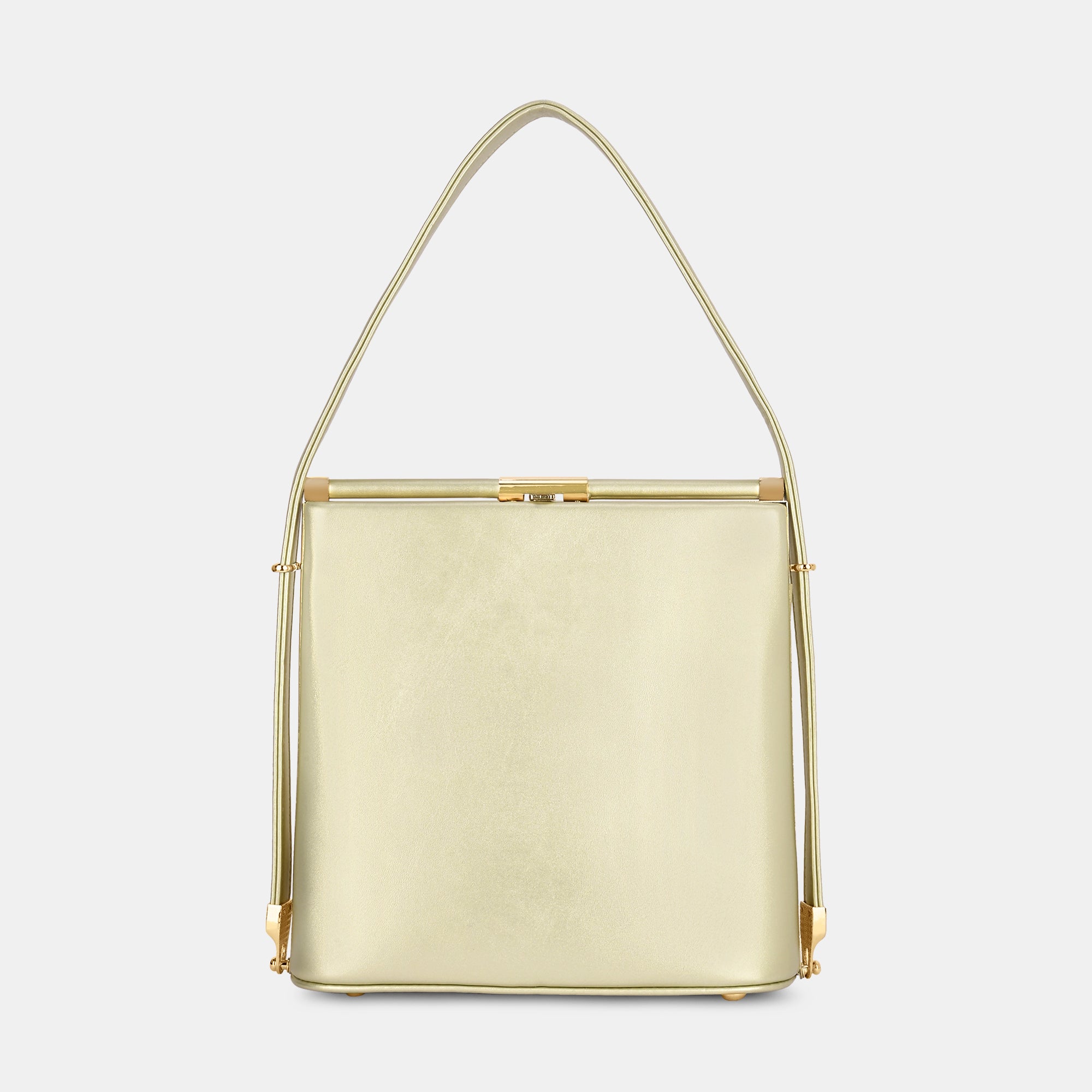 Lavie Luxe Glare Gold Medium Women's Framed Bag
