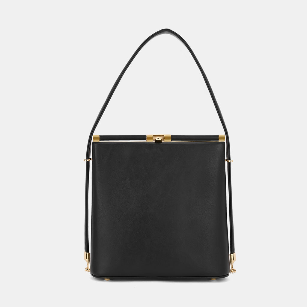 Lavie Luxe Glare Black Medium Women's Framed Bag