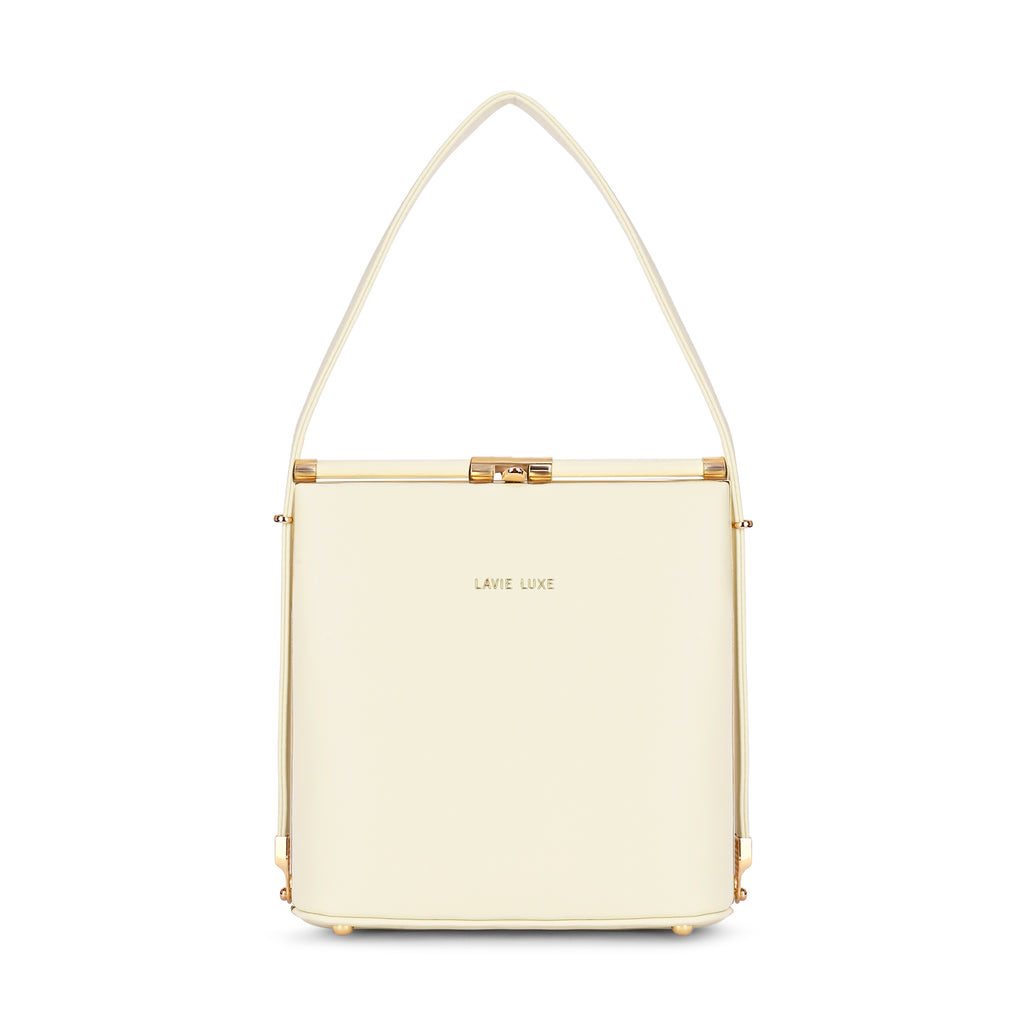 Lavie Luxe Glare Offwhite Medium Women's Framed Bag