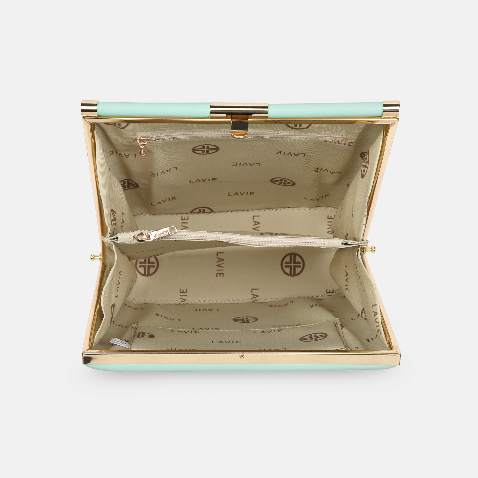 Lavie Luxe Glare Mint Medium Women's Framed Bag