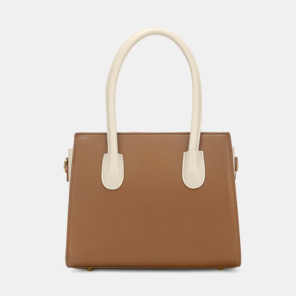 Lavie Luxe Knot Tan Medium Women's Satchel Bag