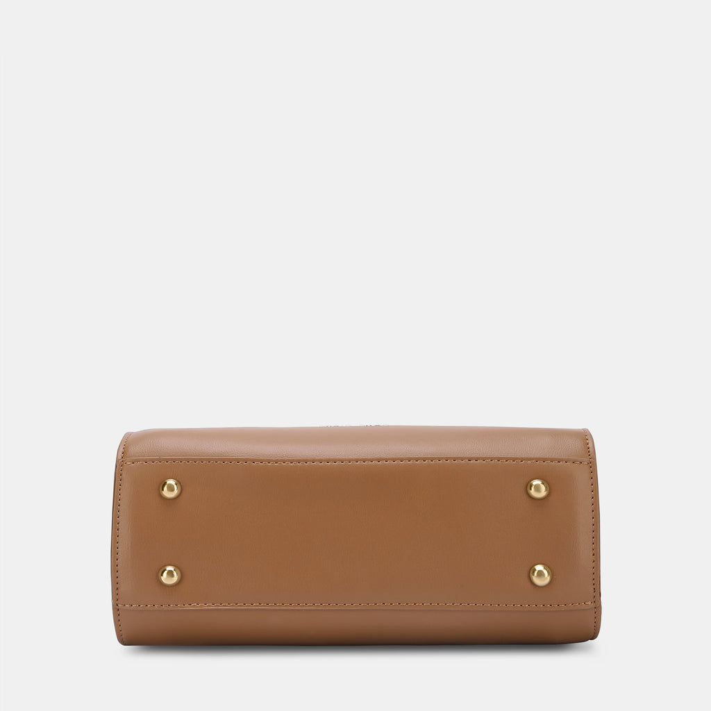Lavie Luxe Knot Tan Medium Women's Satchel Bag