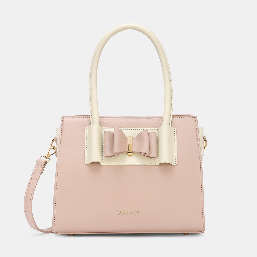 Lavie Luxe Knot Light Pink Medium Women's Satchel Bag