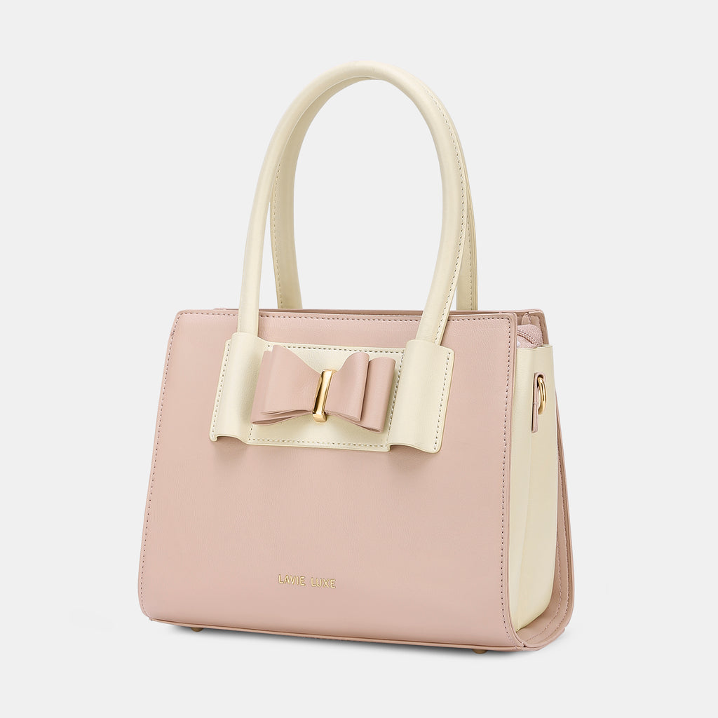 Lavie Luxe Knot Light Pink Medium Women's Satchel Bag