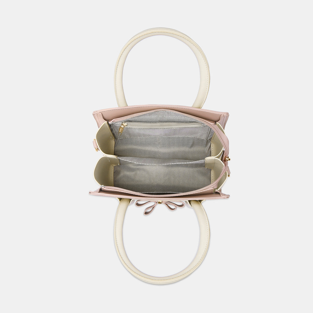 Lavie Luxe Knot Light Pink Medium Women's Satchel Bag