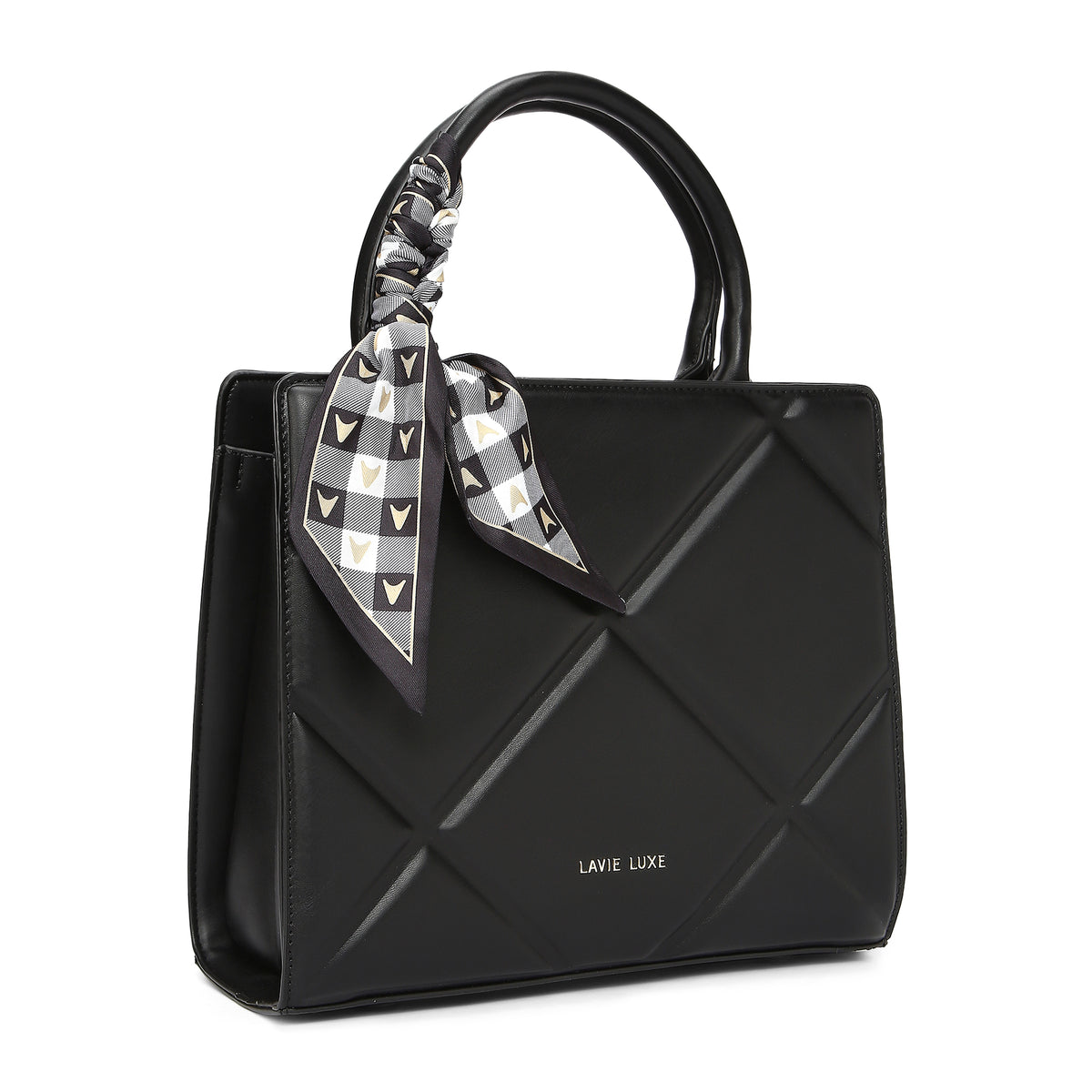 Lavie Luxe Quare Black Medium Women's Satchel