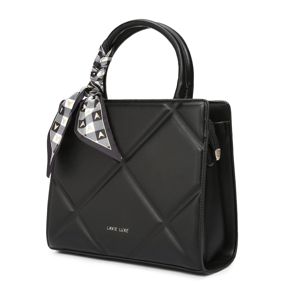 Lavie Luxe Quare Black Medium Women's Satchel