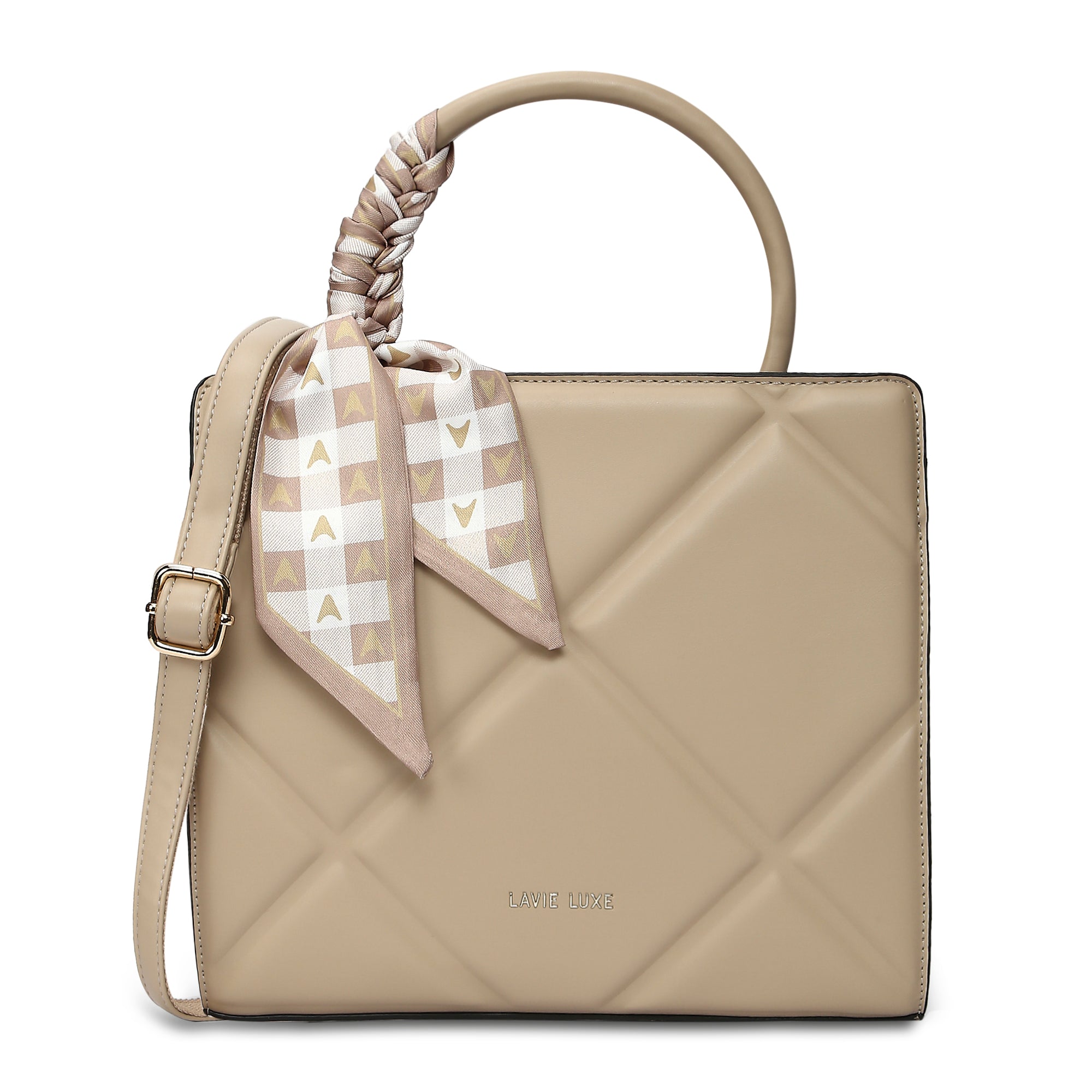 Lavie Luxe Quare Beige Medium Women's Satchel – Lavie World