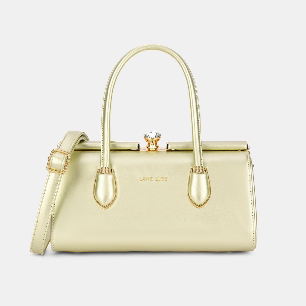 Lavie Luxe Dazzle Gold Medium Women's Framed Bag