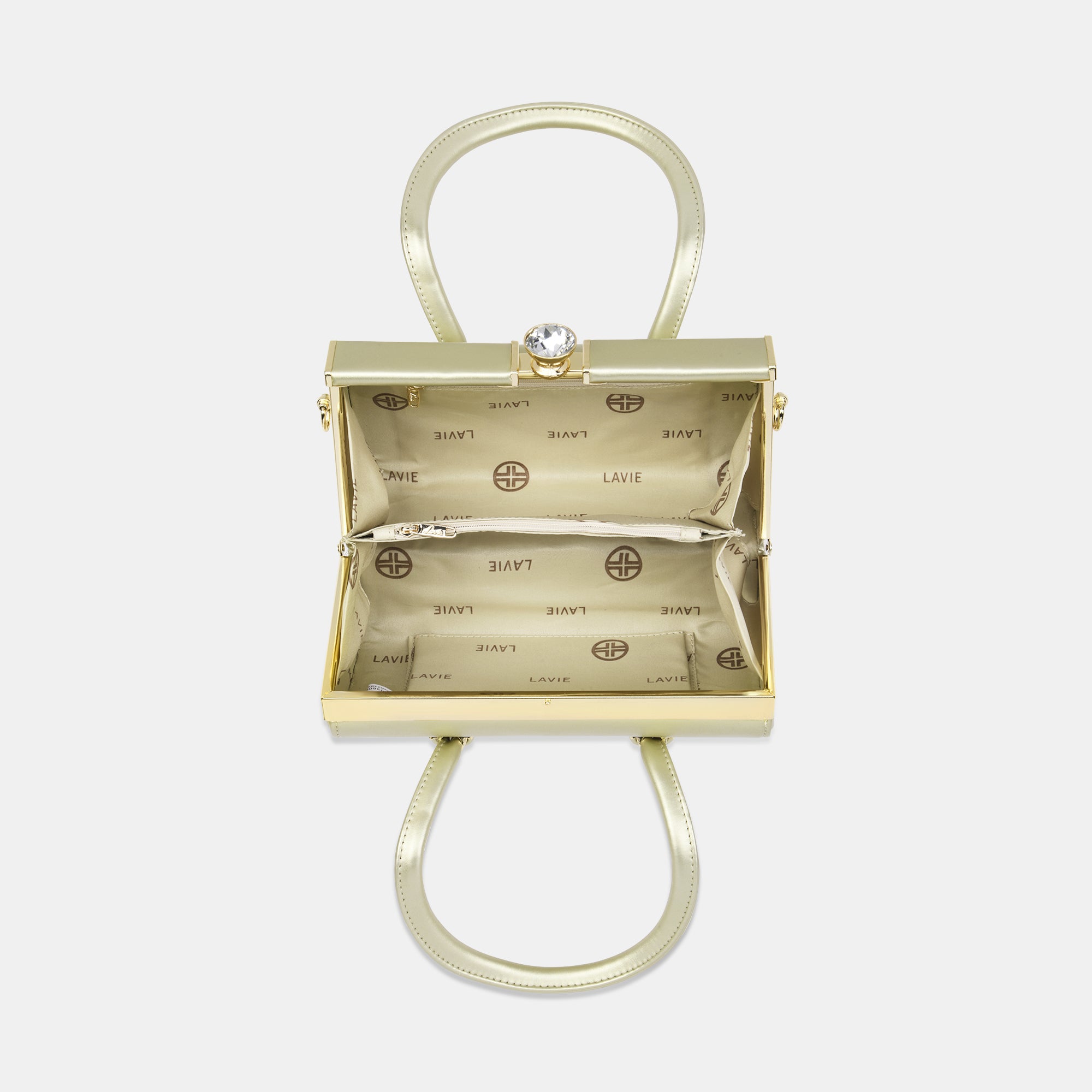 Lavie Luxe Dazzle Gold Medium Women's Framed Bag