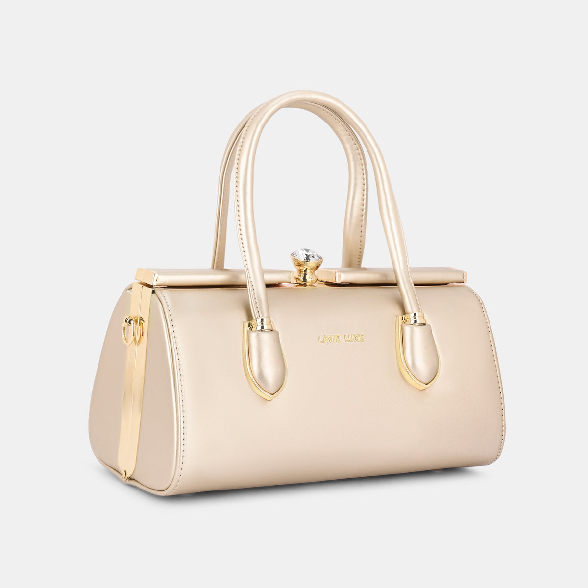 Lavie Luxe Dazzle Rose Gold Medium Women's Framed Bag