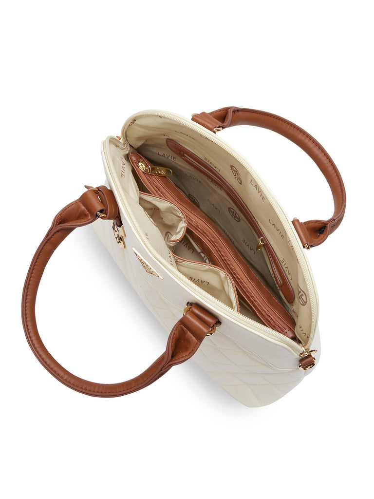 Lavie Signature Texas Medium Off White Womens Satchel