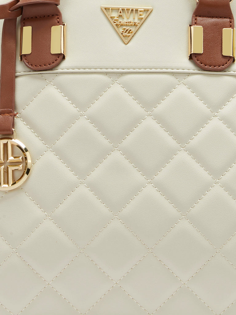 Lavie Signature Texas Medium Off White Womens Satchel