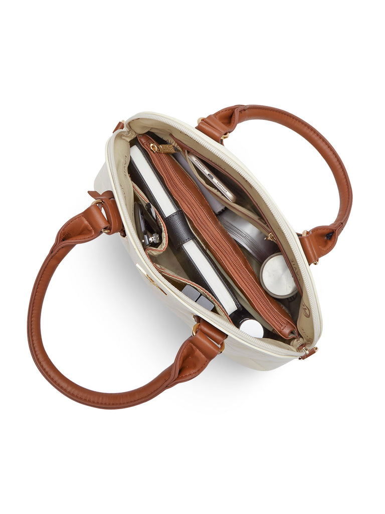Lavie Signature Texas Medium Off White Womens Satchel