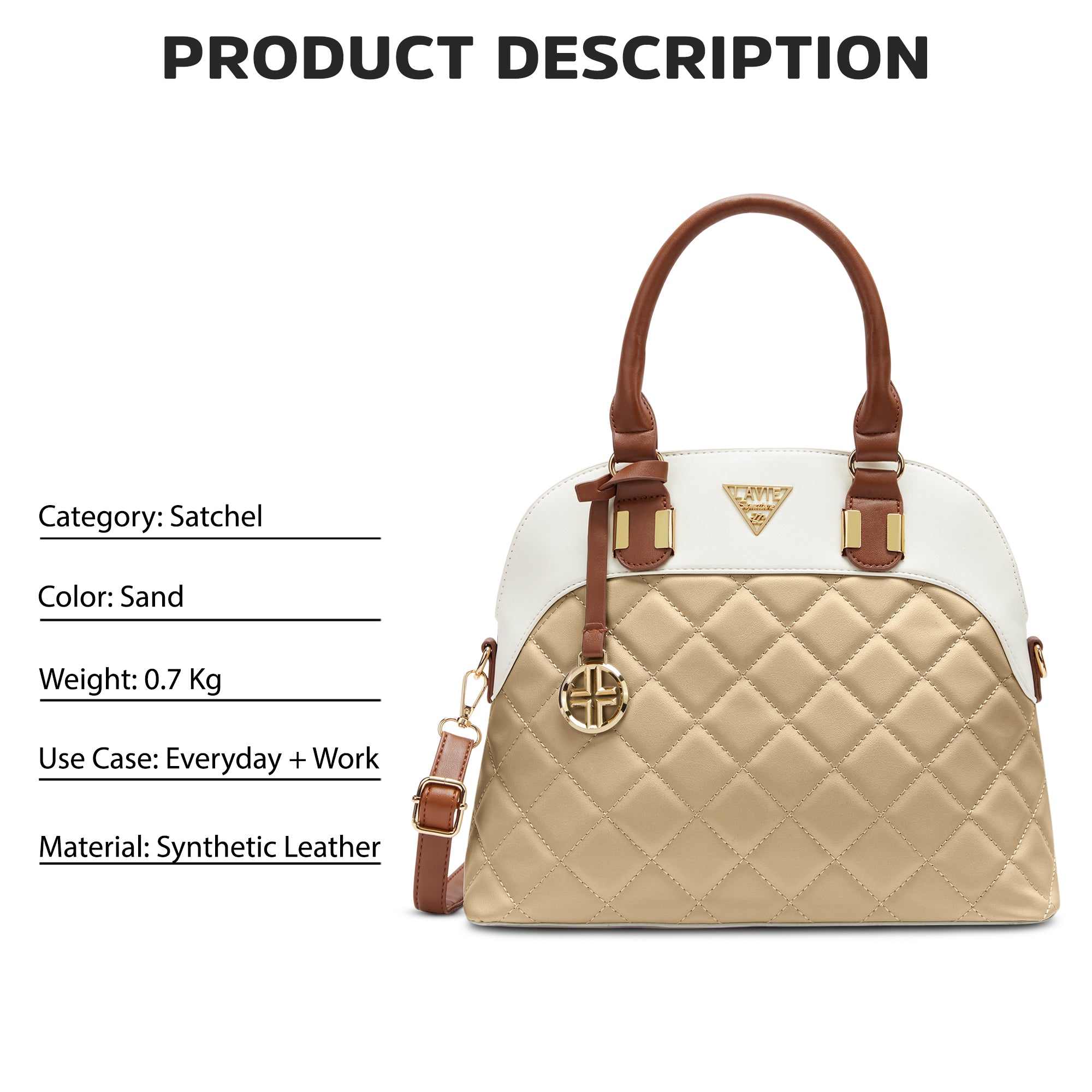 Lavie Signature Texas Medium Sand Womens Satchel