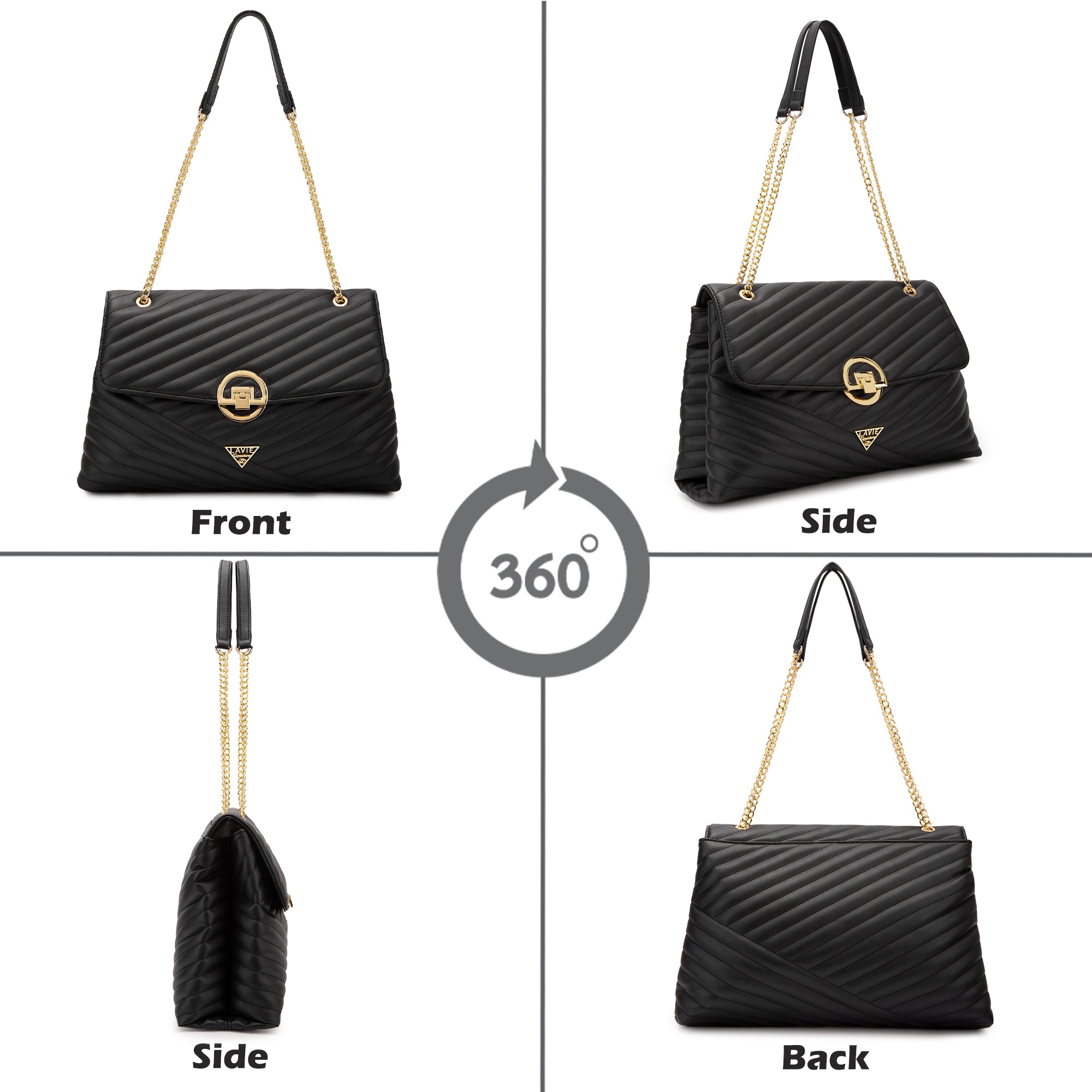 Lavie Signature Denver Large Womens Quilted Flap Satchel