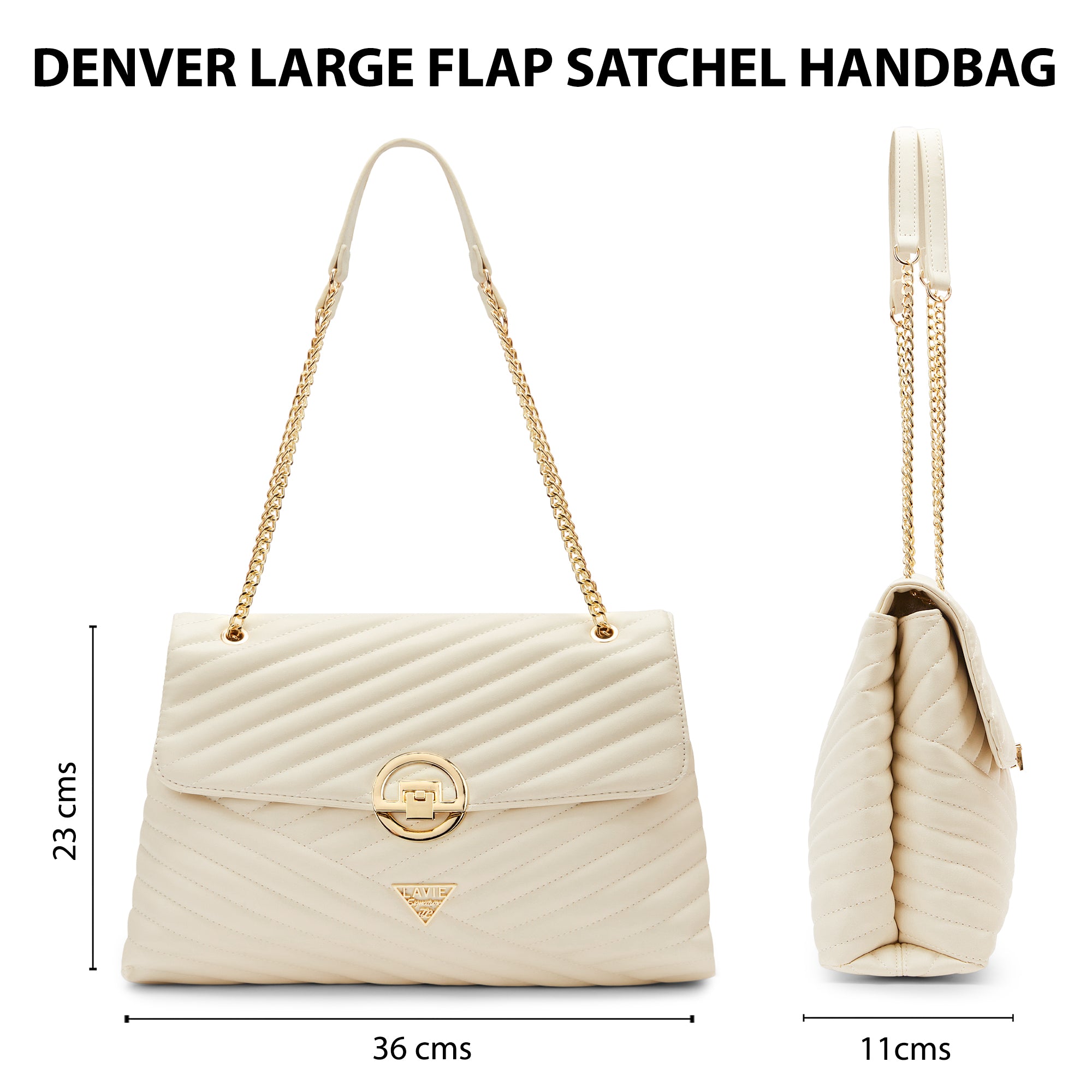 Lavie Signature Denver Large Womens Quilted Flap Satchel