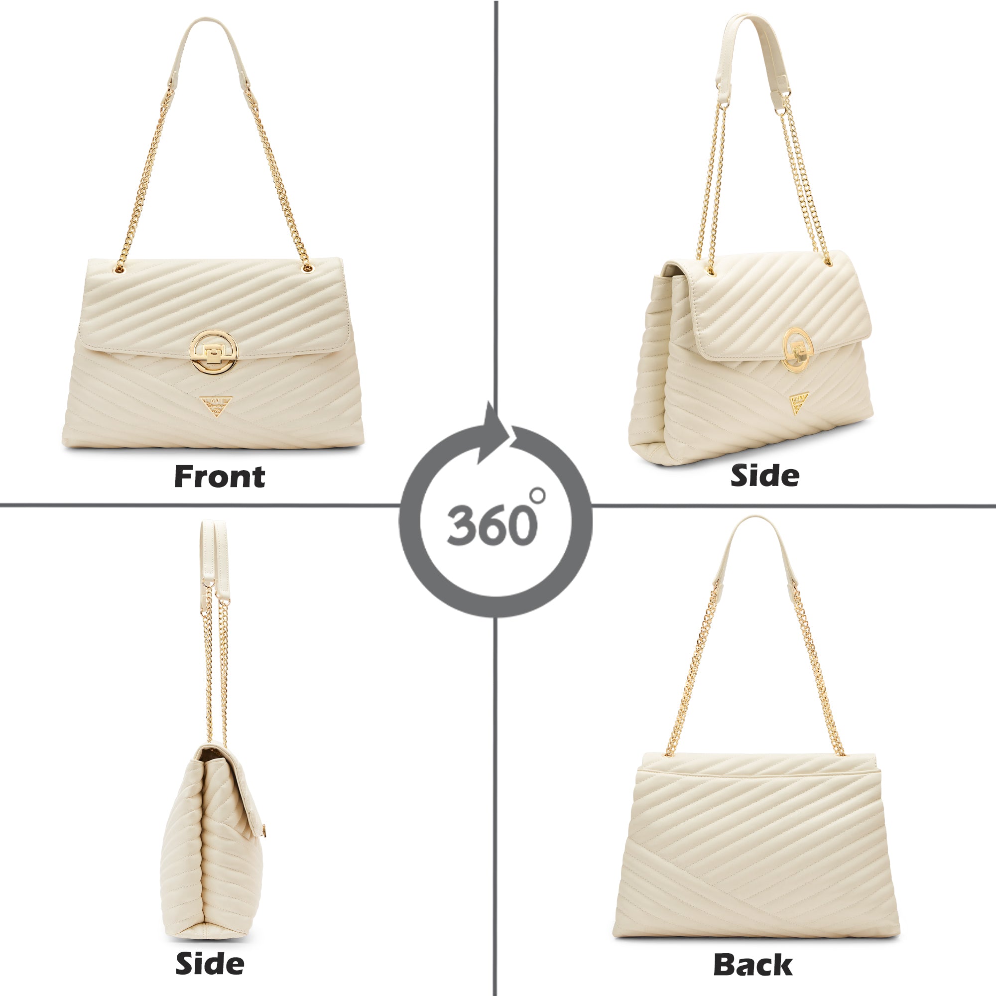 Lavie Signature Denver Large Womens Quilted Flap Satchel