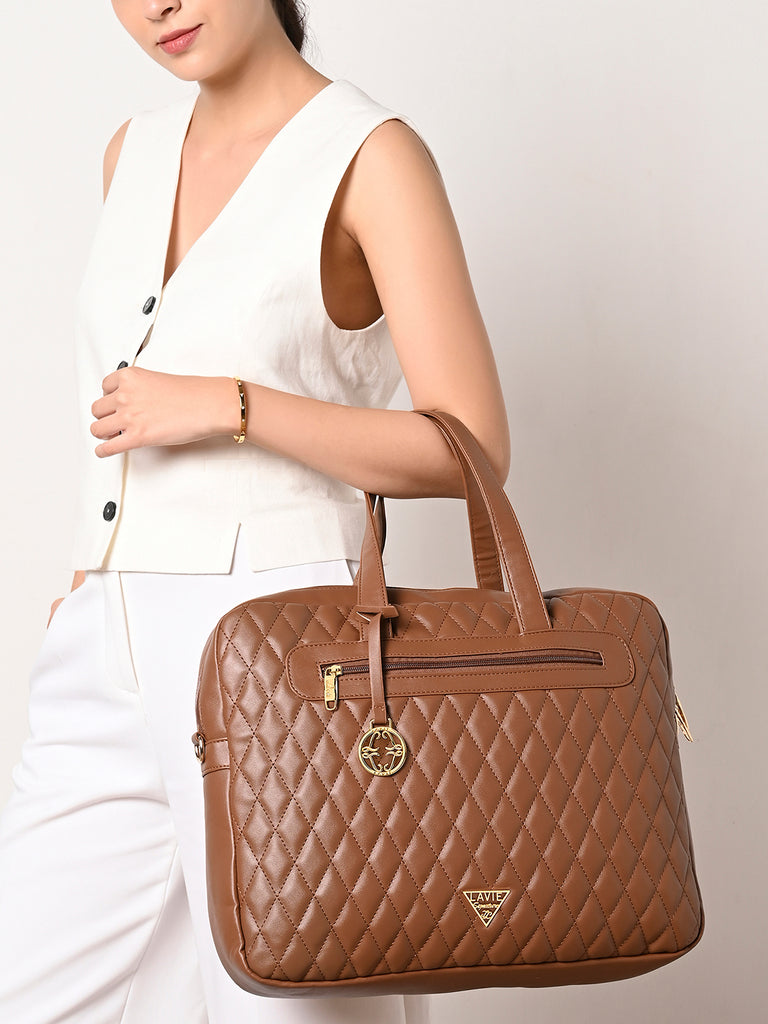 Lavie Signature Arizona Large Tan Womens Laptop Bag
