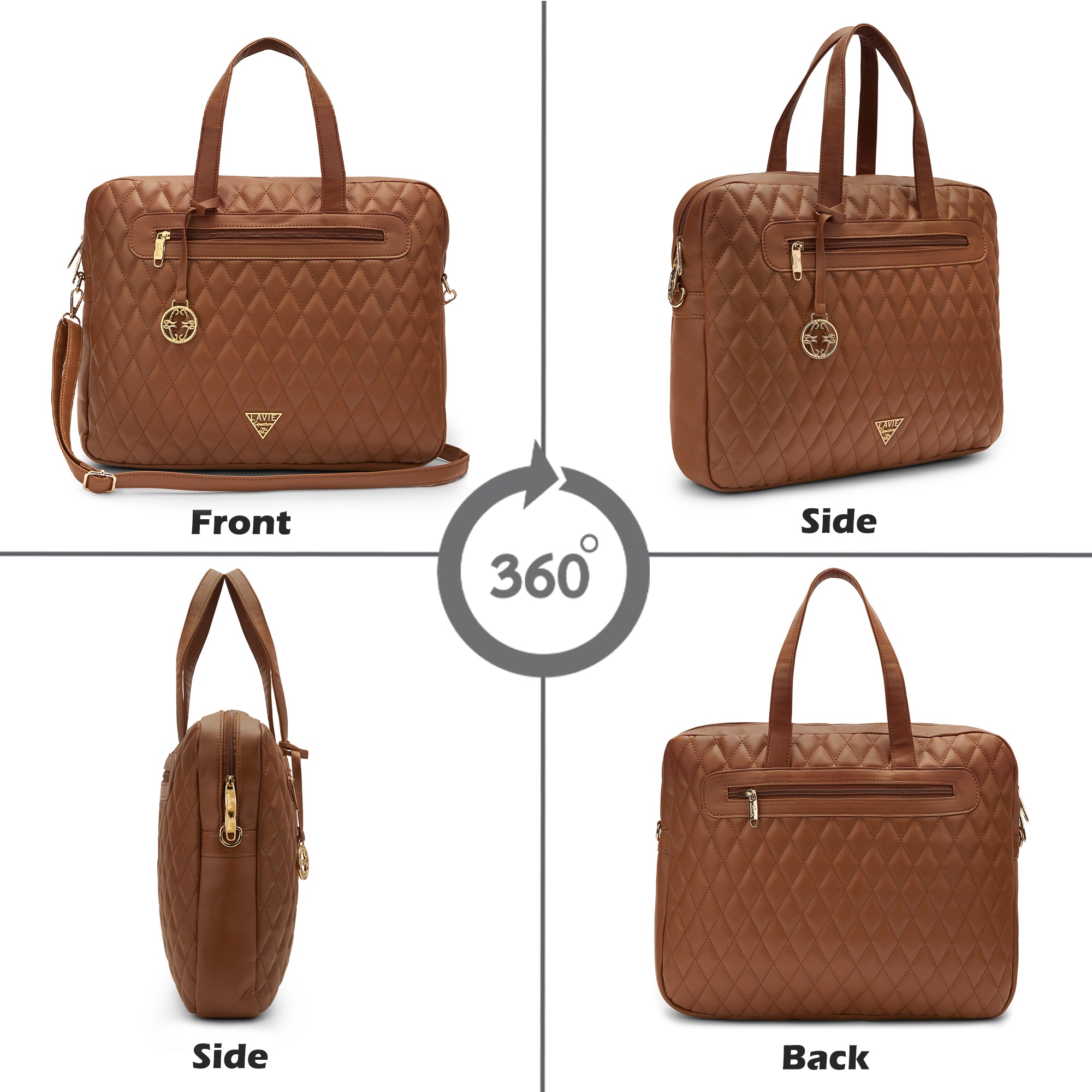 Lavie Signature Arizona Large Tan Womens Laptop Bag