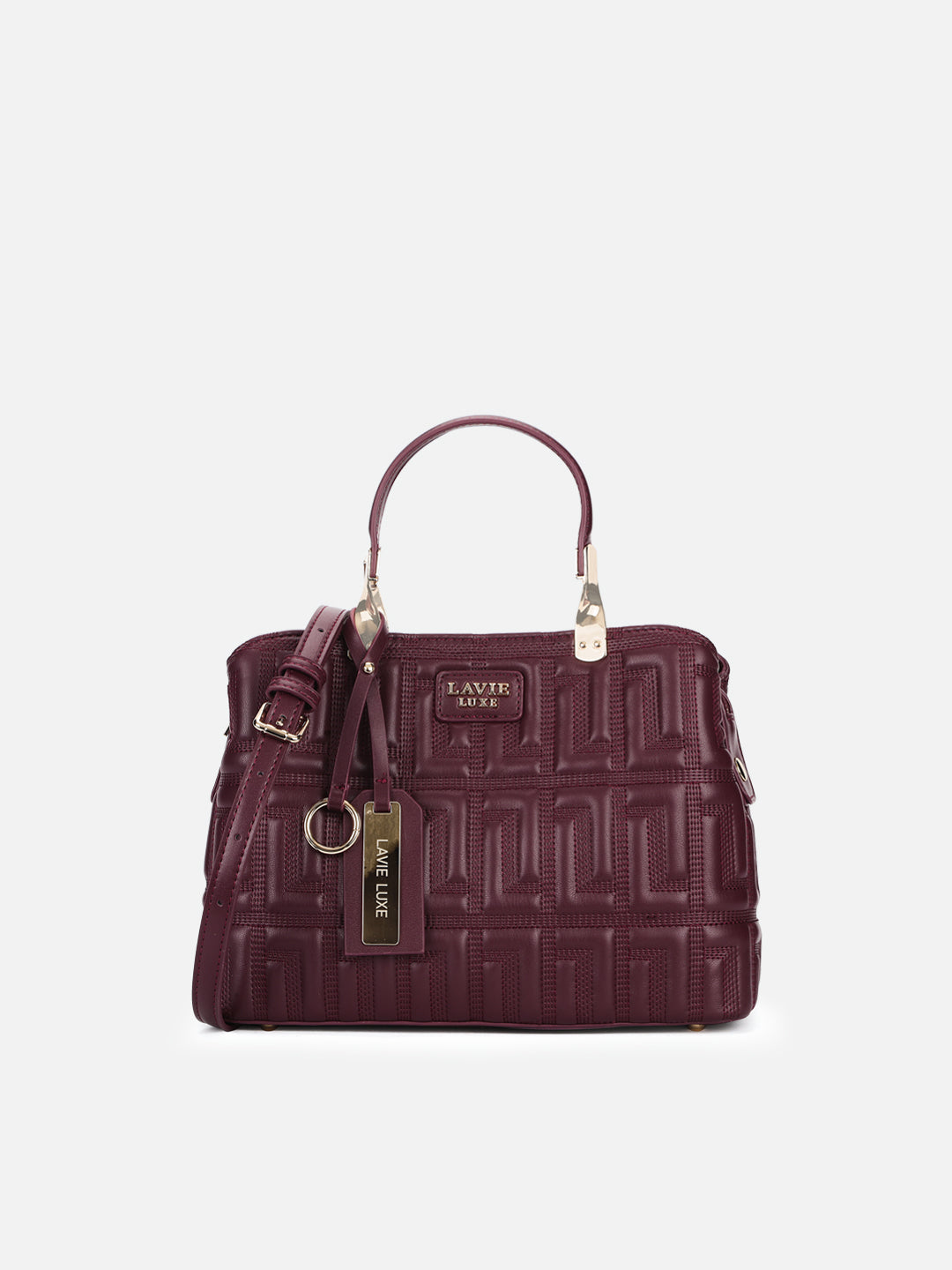 Juli25 3 Compartment Medium Wine Handbag