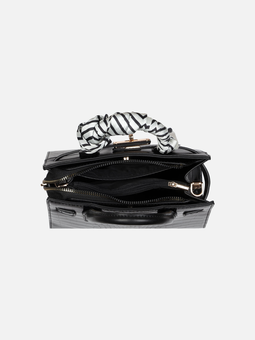 Strap 3 Compartment Small Satchel Bag