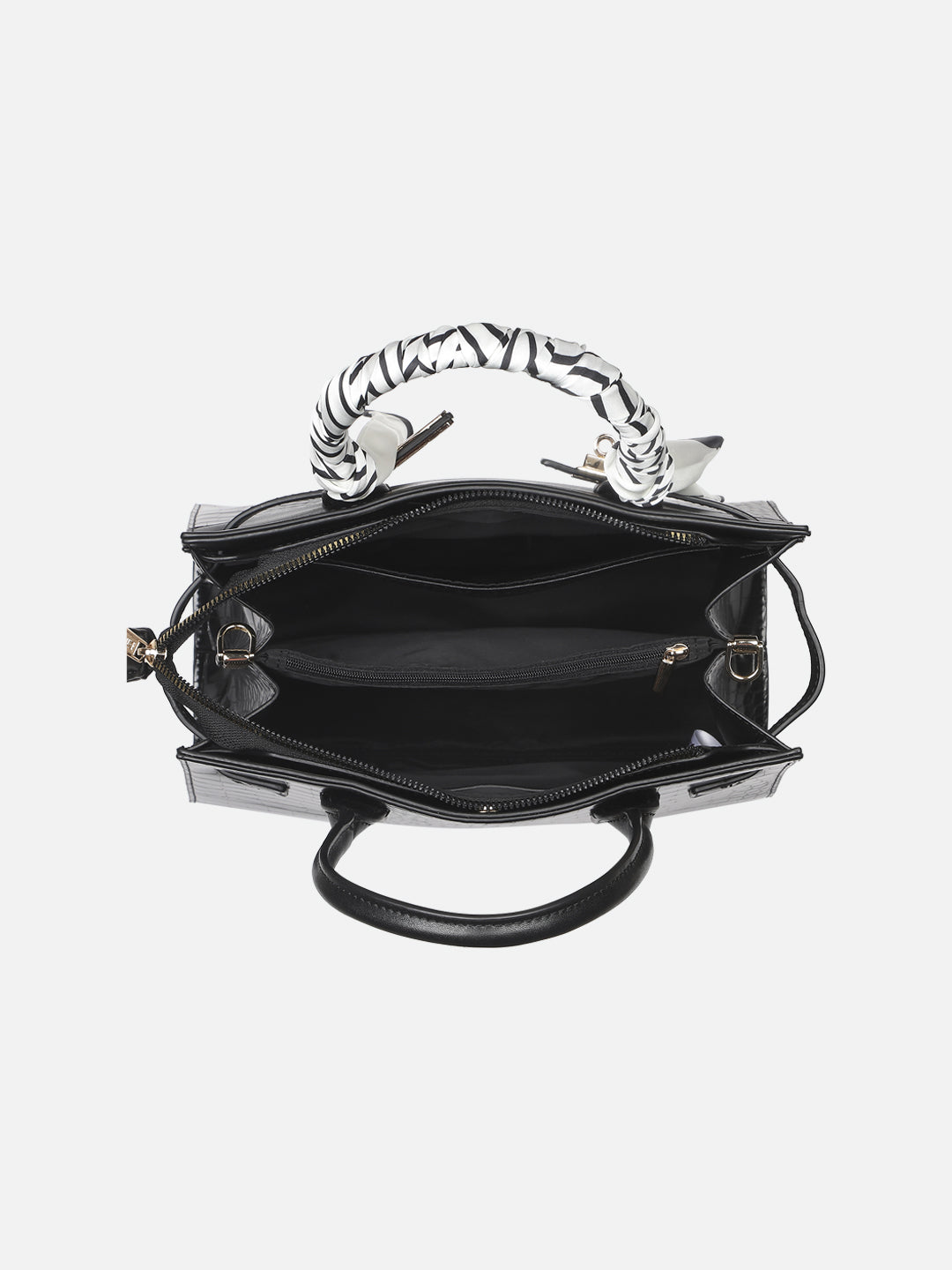 Strap 3 Compartment Medium Satchel Bag