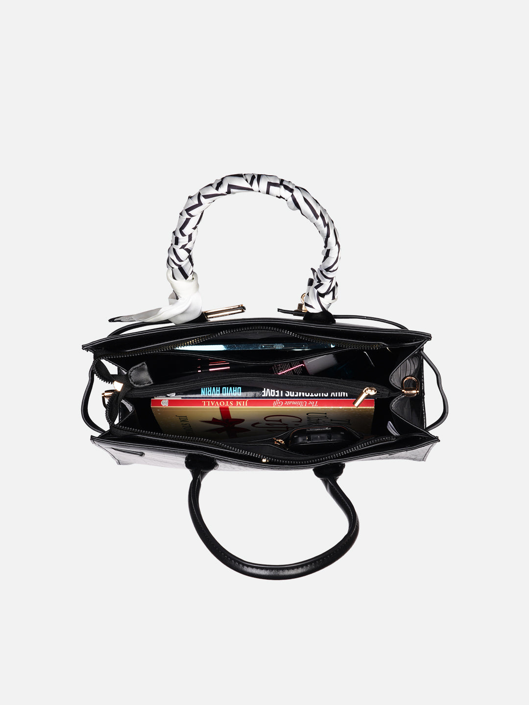 Strap 3 Compartment Large Satchel Bag