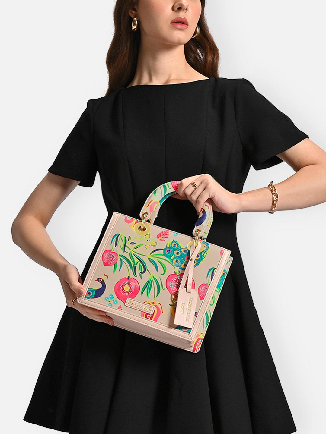 Abutilon Print Small Box Satchel Bag