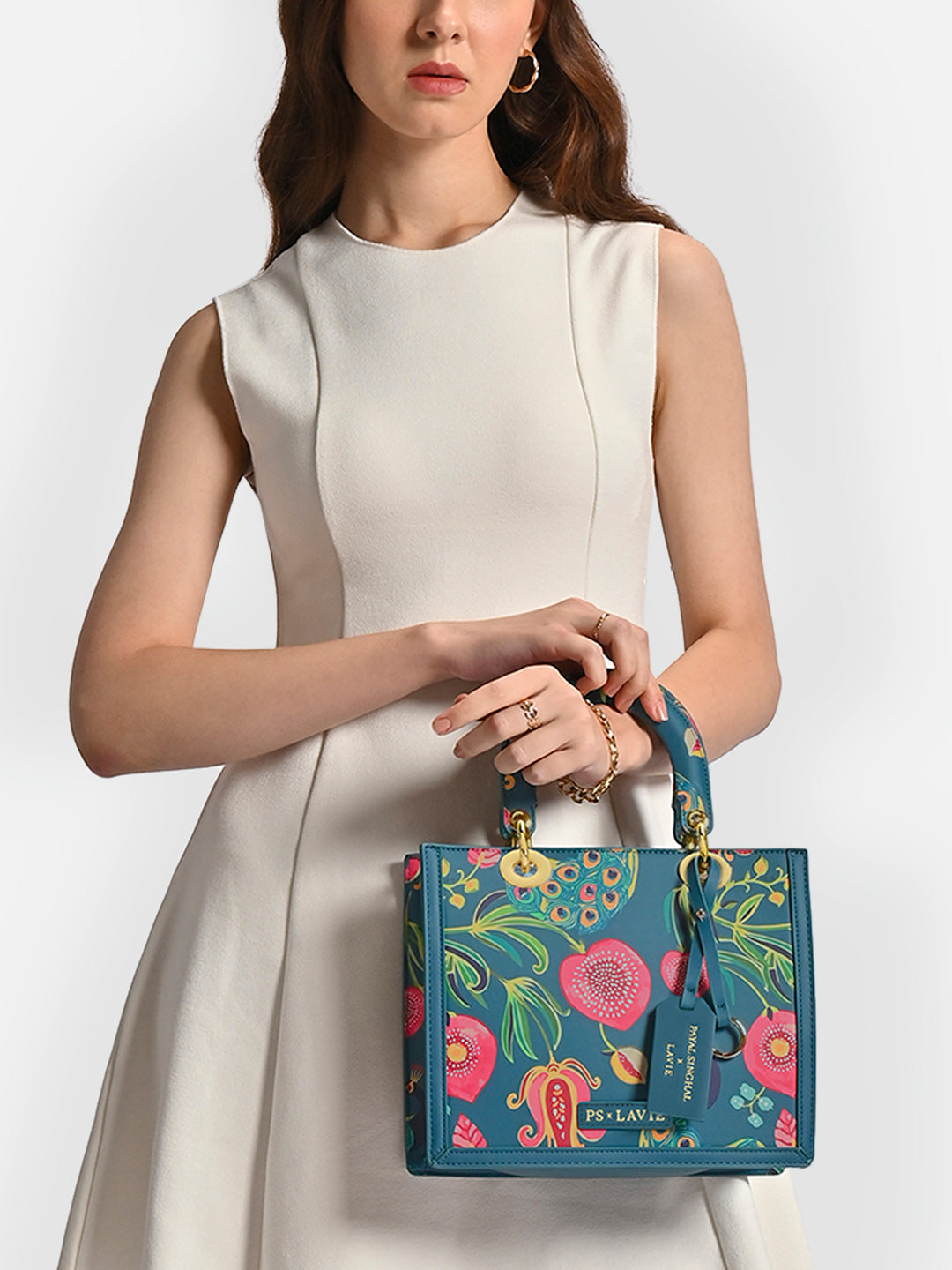 Abutilon Print Small Box Satchel Bag