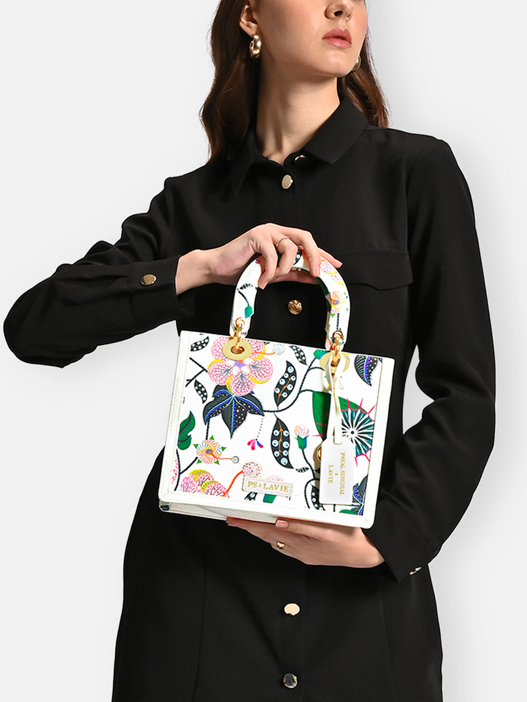 Abutilon Print Small Box Satchel Bag