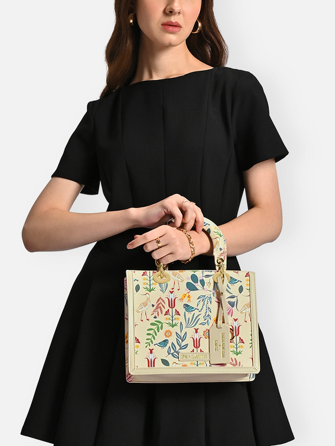Abutilon Print Small Box Satchel Bag