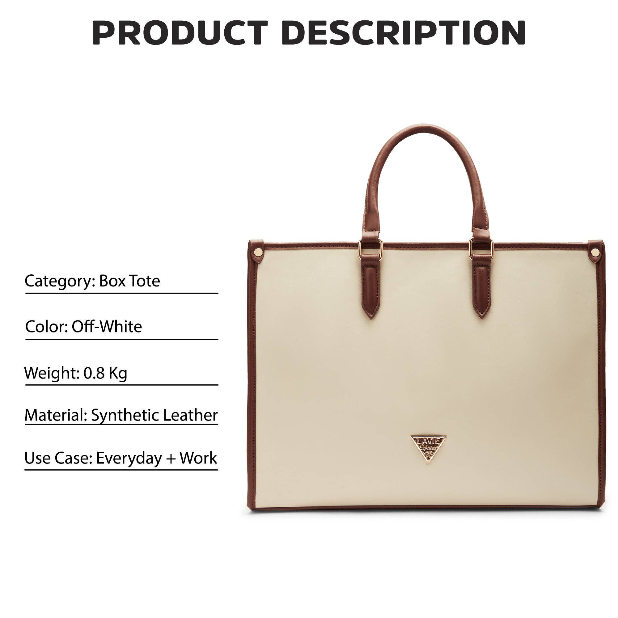 Lavie Signature Madisson Large Off White Womens Box Tote