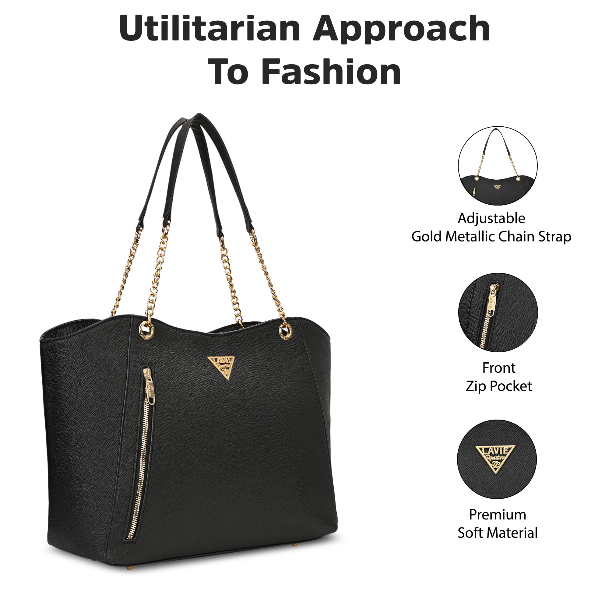 Lavie Signature Houston Large Black Womens Tote