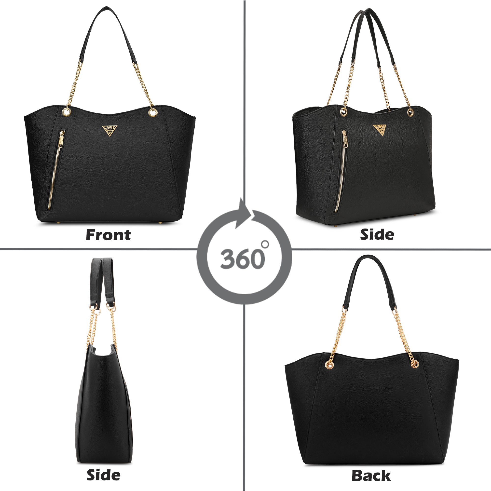 Lavie Signature Houston Large Black Womens Tote