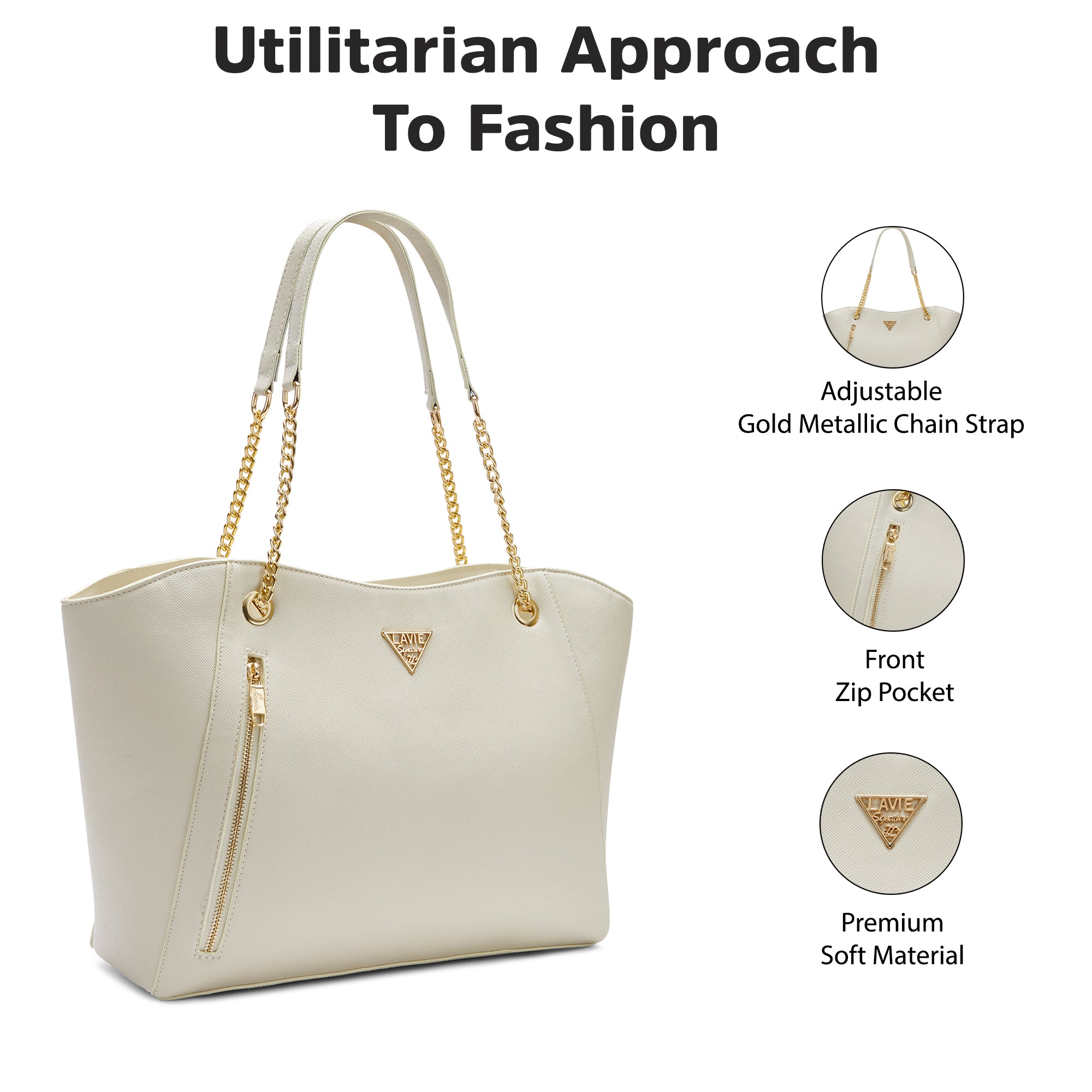 Lavie Signature Houston Large Off White Womens Tote